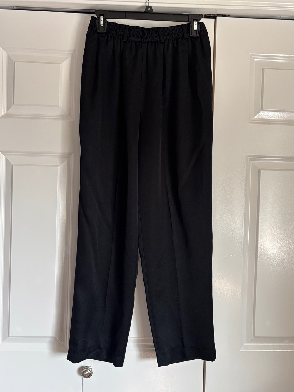 VTG Liz Claiborne Black Elastic-Waist Shiny Trousers